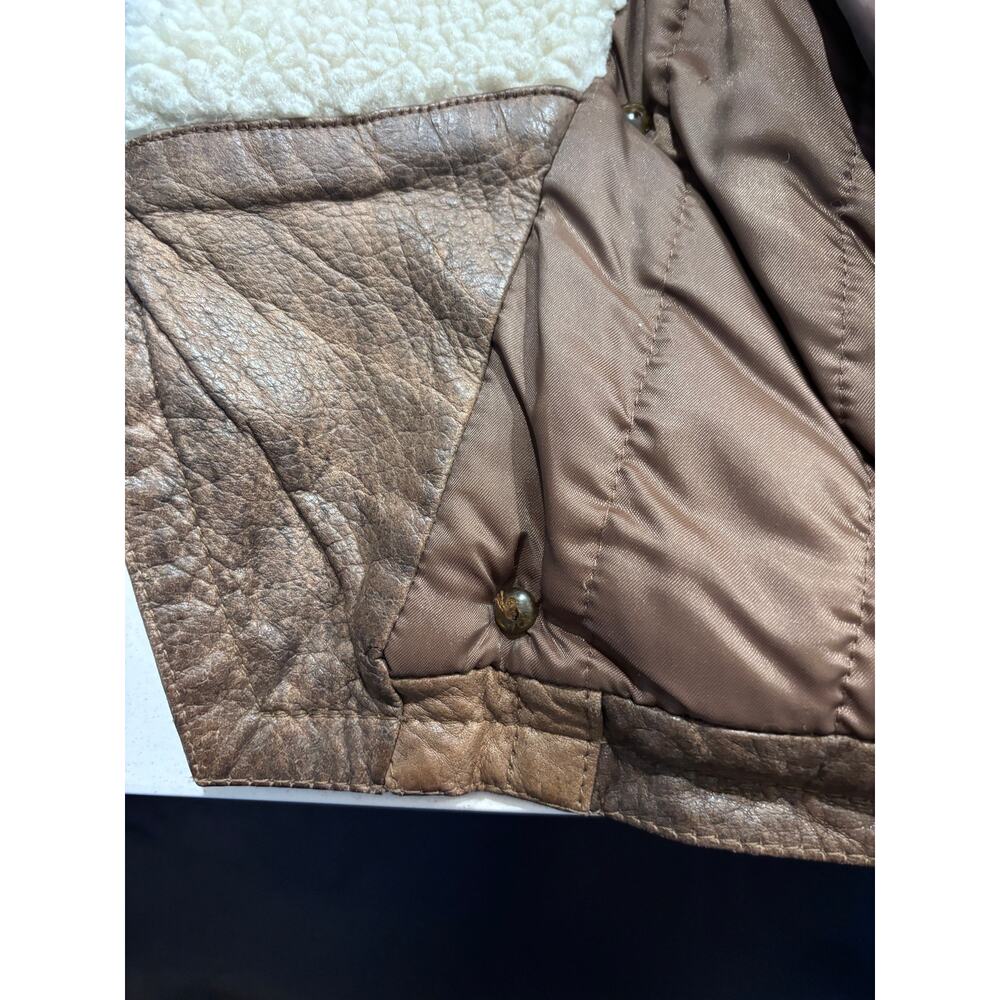 Cosi Puomo - Men's Vintage Leather Aviator Bomber Jacket Size M - Picture 13 of 15